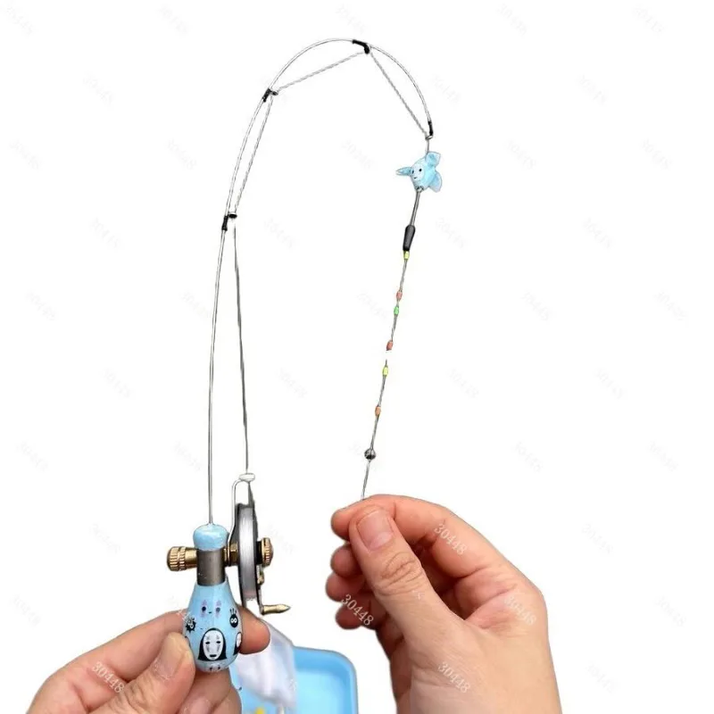 

Полный набор мини-удочек с катушкой Микро-рыба Короткая удочка Семейный парковый пруд с креветками Рука для отдыха