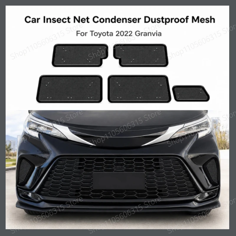 For Toyota 2022 Granvia Car Insect Net Condenser Dustproof Mesh Radiator Protection Screen Automotive Parts