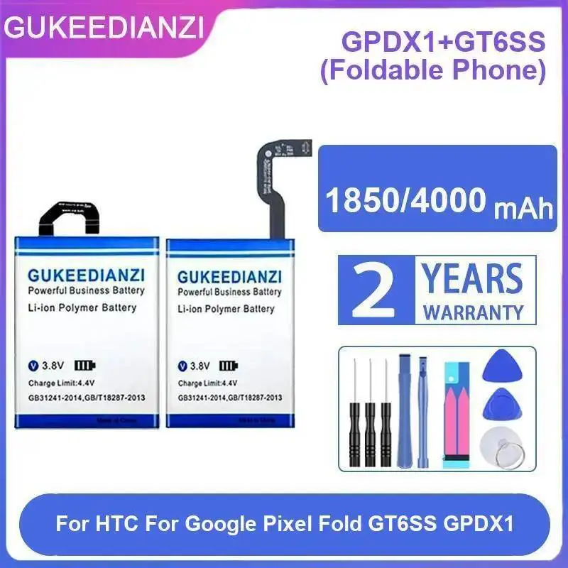 

Mobile Phone Battery 1850Mah 4000Mah For Htc Google Pixel Fold GT6SS GPDX1 High-Efficiency GPDX1+GT6SS Foldable