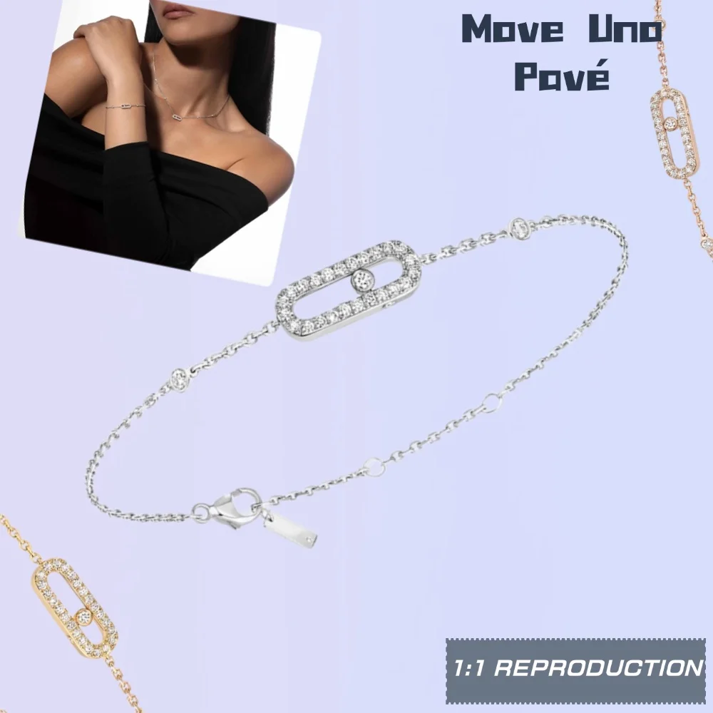 MESSIK Original 1:1 Move Uno Pavé Series Bracelet with Diamond S925 Women Elegant Bracelet for Every Day Wear