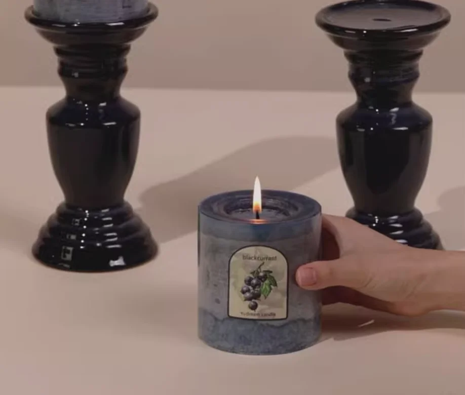 857L2EOWW8 Scented candle cylindrical large size Nordic style long-lasting fragrance blue retro decorative piece