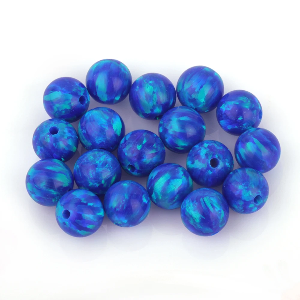 Dark Blue Green Loose Jewelry Beads 2mm 8mm Synthetic Blue Fire Opal OP27 for Bracelet Chain