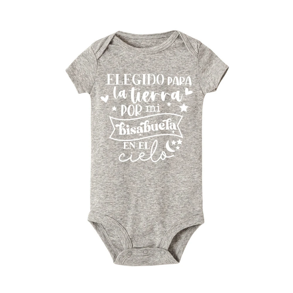 Elegido Para La Tierra Por Mi Bisabuela Cielo Baby Romper Girl Boy Print Jumpsuit Short Sleeve Bodysuit Summer Infant Gifts