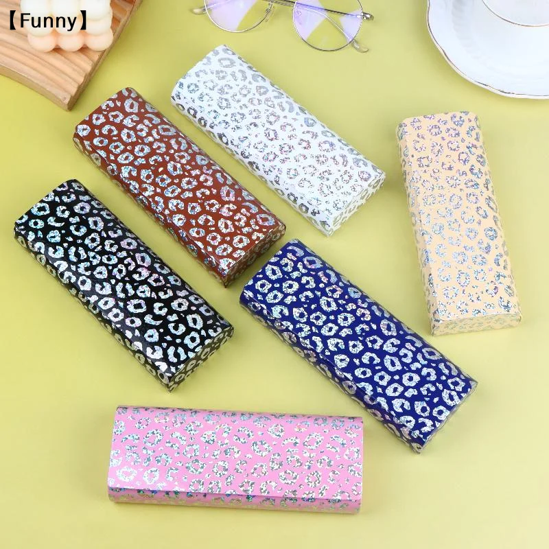Leopard Print PU Leather Glasses Case Large Capacity Hard Spectacle Storage Box Pressure Resistant Portable Spectacle Carry Case