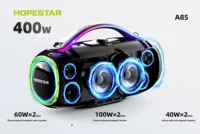 Hopestar A85 400W Portable Party Speaker IPX6 Waterproof Outdoor Wireless with DSP Deep Bass USB TF AUX Karaoke Features