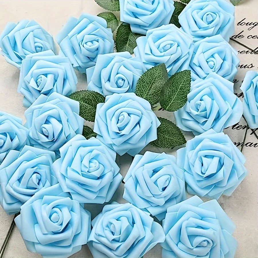 25pcs Artificial Flowers, Fake Flowers Roses W/stem For DIY Wedding Bouquets Centerpieces Arrangements Party Home Decorations image 3