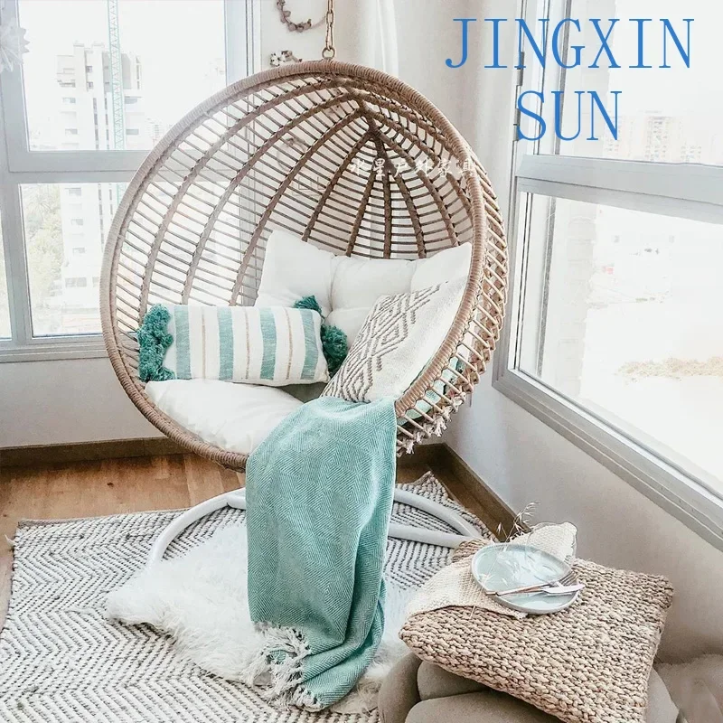 Indoor swing, family balcony, bedroom, homestay, courtyard, outdoor single person rattan weaving cradle