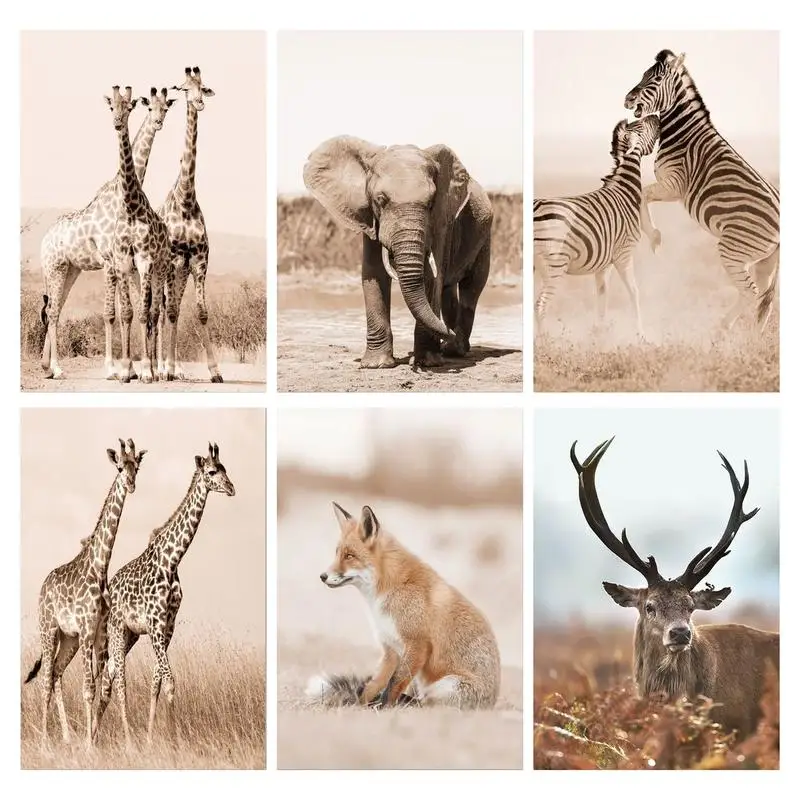 

GATYZTORY Pictures By Numbers Giraffes and Deer Frame Painting By Numbers Animal On Canvas DIY Home Decoration DIY Gift