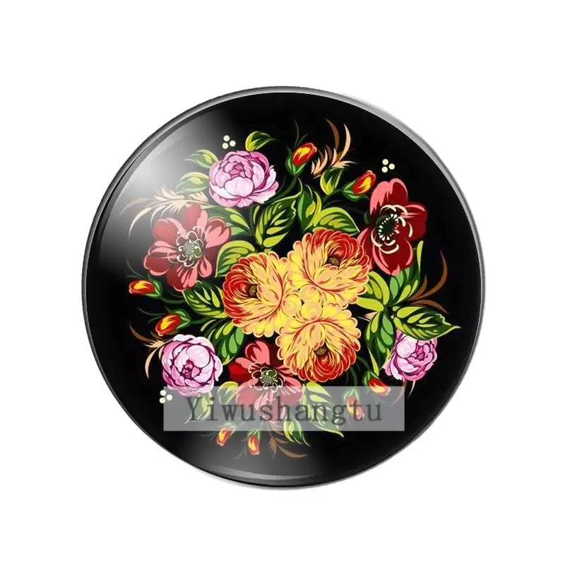 New Beauty Vintage flowers patterns  10mm/12mm/18mm/20mm/25mm Round photo glass cabochon demo flat back Making findings ZB0543