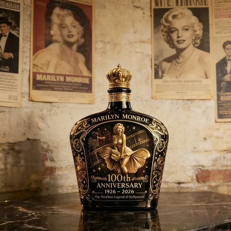 Legendary Movie Star Shaped Glass Decanter Timeless Hollywood Design Whiskey Dispenser