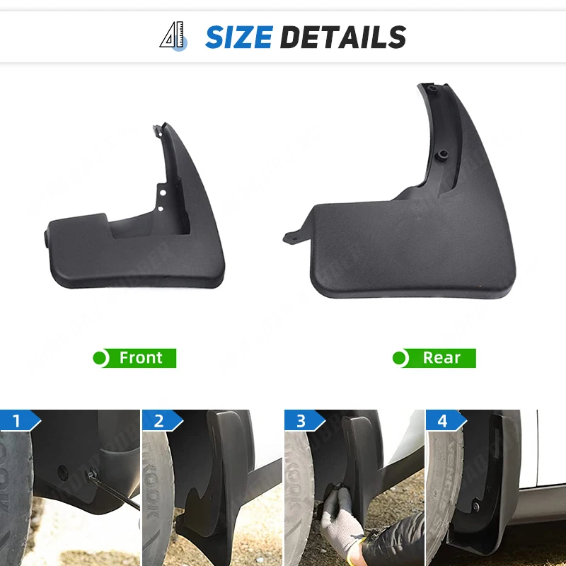 Accessories Set Molded Mud Flap Flaps For Benz GL Class X164 GL450 GL350 2007-2012 Mudflaps Splash Guards 2011 2010 2009 2008