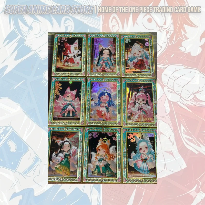 Japanese Anime ONE PIECE Chibi Metal Drill Cards Robin Shirahoshi Perona Vinsmoke Reiju Boa Hancock Kalifa Collectible Cards