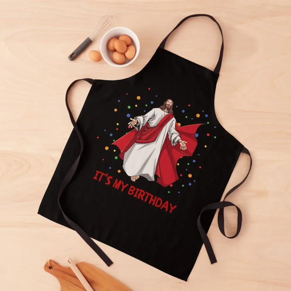 

Funny Christmas Jesus Birthday Cool Xmas Apron innovative kitchen and home items Restaurant waterproof for women Apron