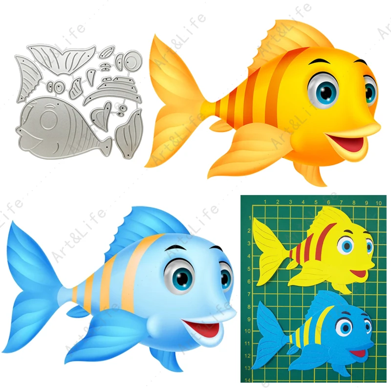 Nieuwe Collectie Clownfishes Leuke Baby Vissen Nieuwe Metalen Stansmessen Schattige Dieren Voor Scrapbooking Album Embossing Stencils Gestanst