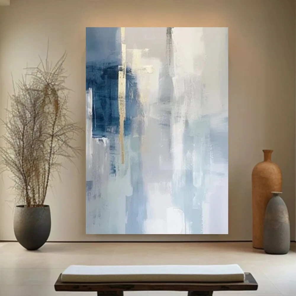 

100% Handmade Abstract Modern Oil Painting Large Vertical Hand-Painted Gold Red Gray Canvas Oil Paintings Home Decor Paint Art