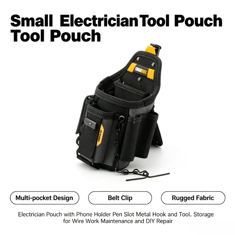 TOUGHBUILT TB‑CT‑34 13 Pockets Electrician Tool Pouch Multi‑function Adjustable Sturdy Portable Tool Storage Pouch