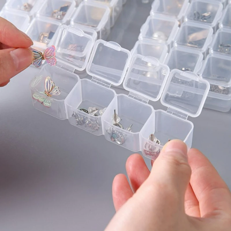 50/1pcs Mini Boxes Rectangle Transparent Plastic Box Jewelry Storage Case Container Packaging Box for Collecting Small Items