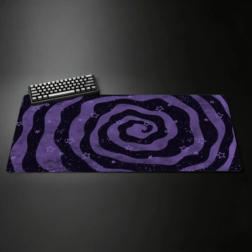 Purple Star Mouse Pad Large Desk Mat Spiral Galaxy Aesthetic Gaming Mousepad Non-Slip Smooth Surface for Keyboard Laptop Office
