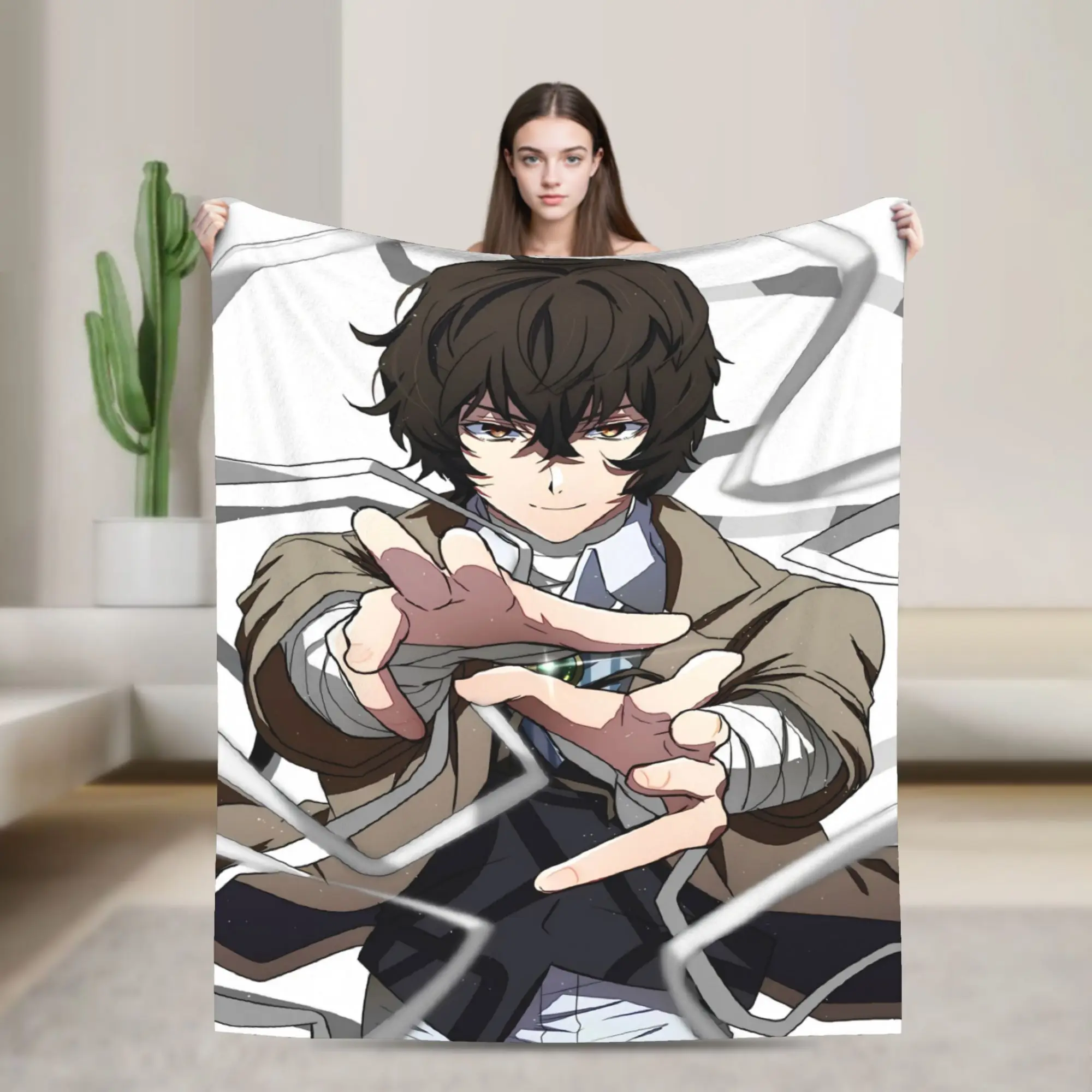 Dazai Bungo Stray Dogs Blanket  Warm Soft Plush Throw Blanket For Couch Chair Sofa Bed Travel Flannel Bedspread Bed Cover