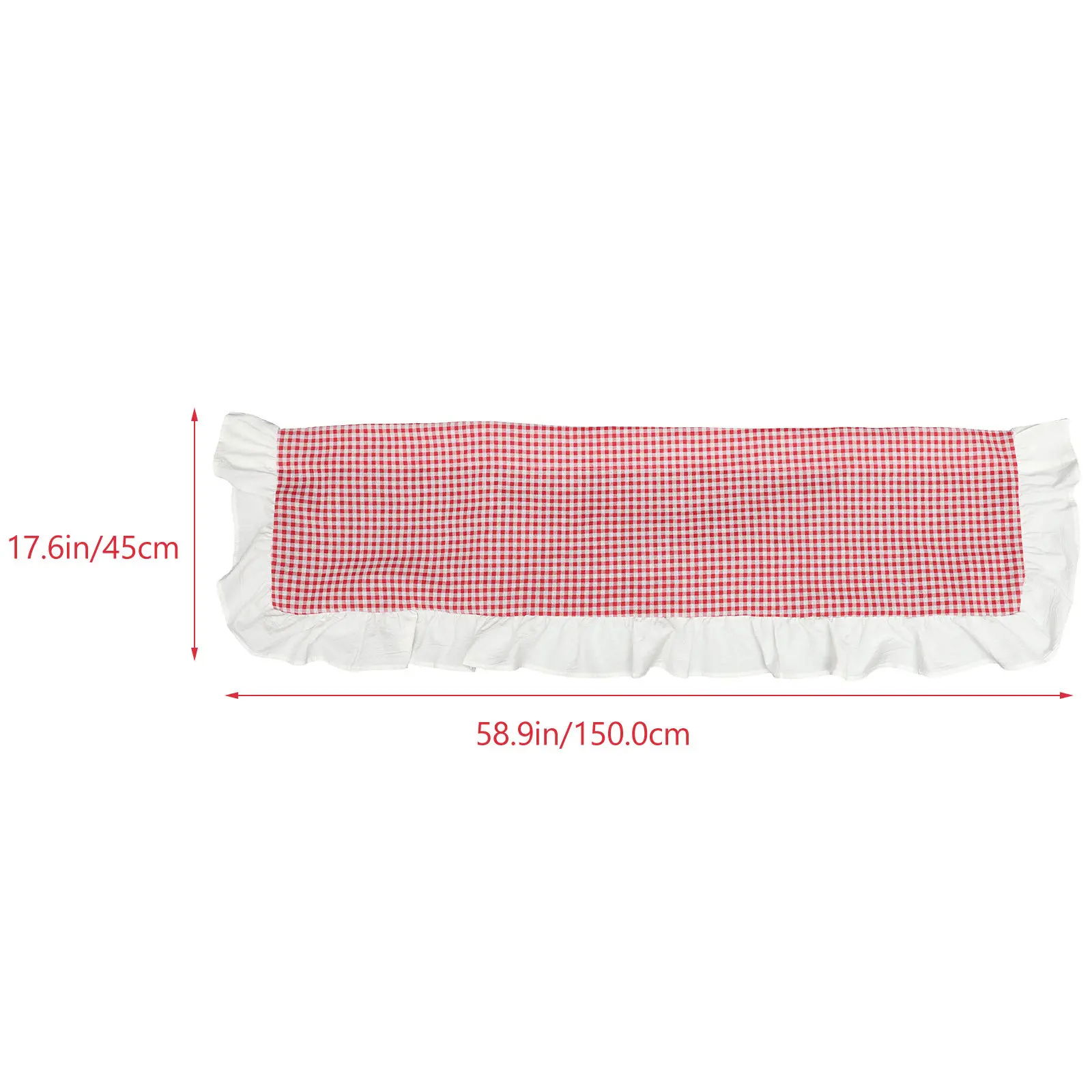 Red White Check Plaid Curtain Valance – Short Window Valance for Kitchen, Bathroom, Bedroom, Rustic Farmhouse Style