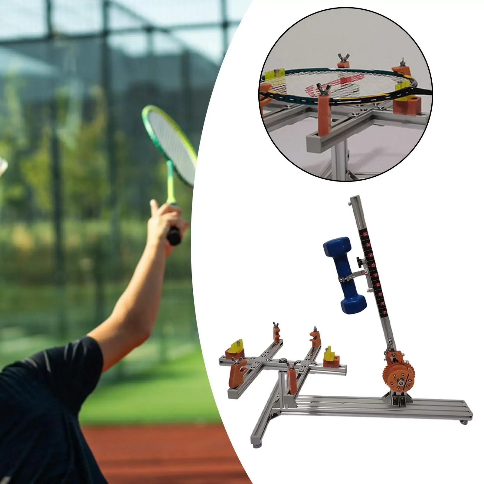 

Badminton Racket Stringing Machine 20-32LB Precision Tool Professional Sturdy Metal Frame for Training Centers