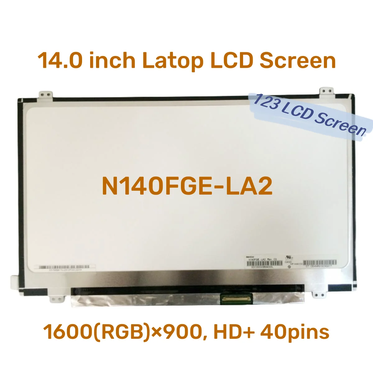 Pantalla LCD de 14,0 pulgadas para ordenador portátil, N140FGE-LA2 compatible con B140RW02 V.0 V.1 V.2 LTN140KT03 LP140WD2 TLC1, panel de pantalla de 1600x900, 40 pines