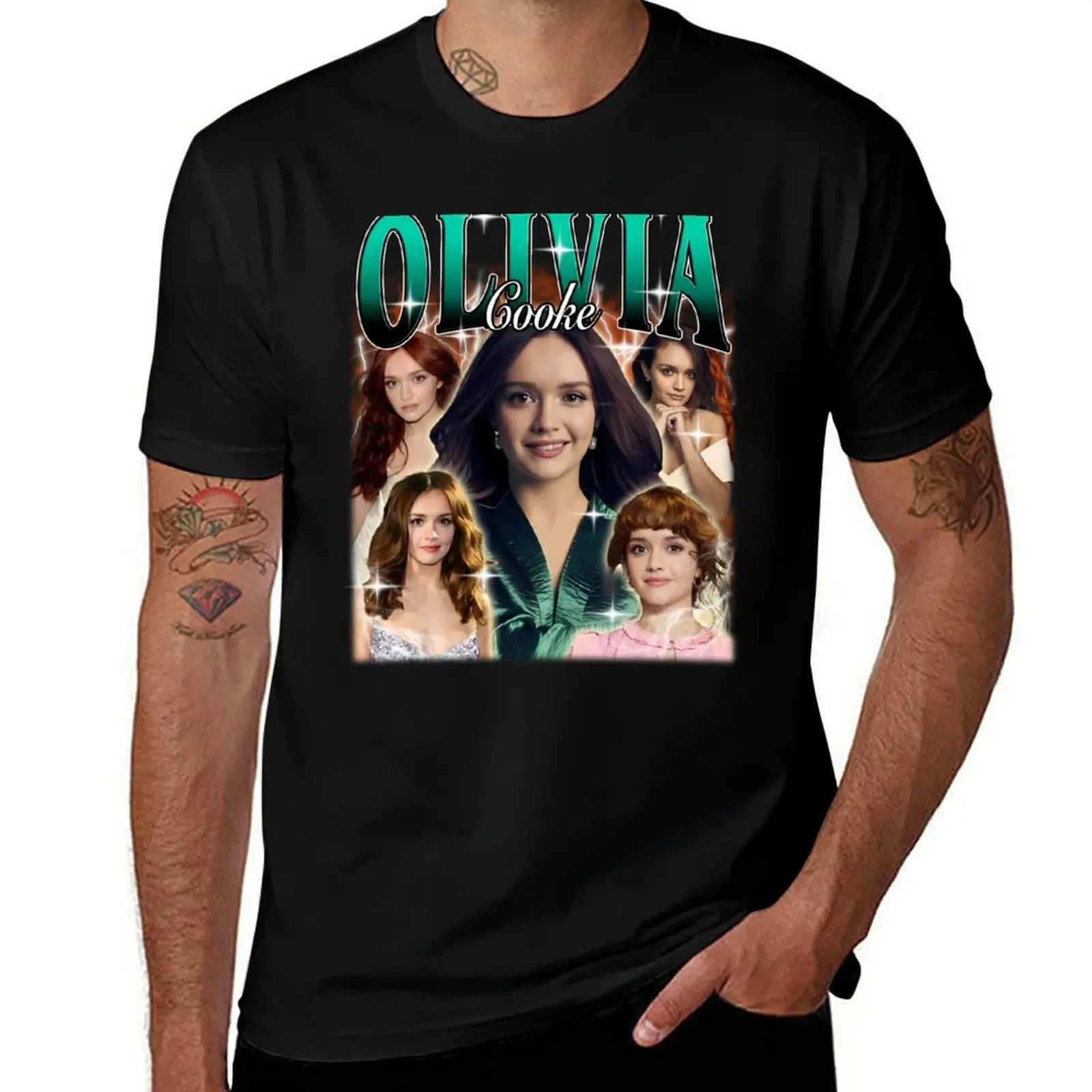 

Olivia Cooke Fan Art Design T-Shirt anime clothes blue archive football t shirt tees shirts men graphic
