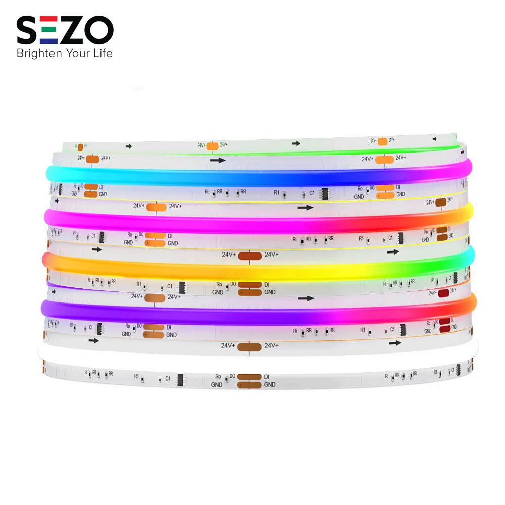 FCOB SPI RGBW IC LED Light Strip 784 LEDs WS2814 Addressable Dream Color 10mm DC24V SK6812 High Flexible FOB COB Lights Room Dec