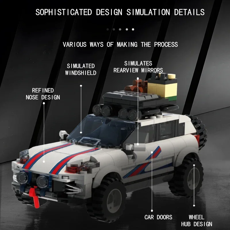 406 sztuk miasto pojazd terenowy klocki Model samochodu wyścigowego cegły kolekcja wyświetlacz dzieci edukacyjne DIY zabawki prezenty świąteczne