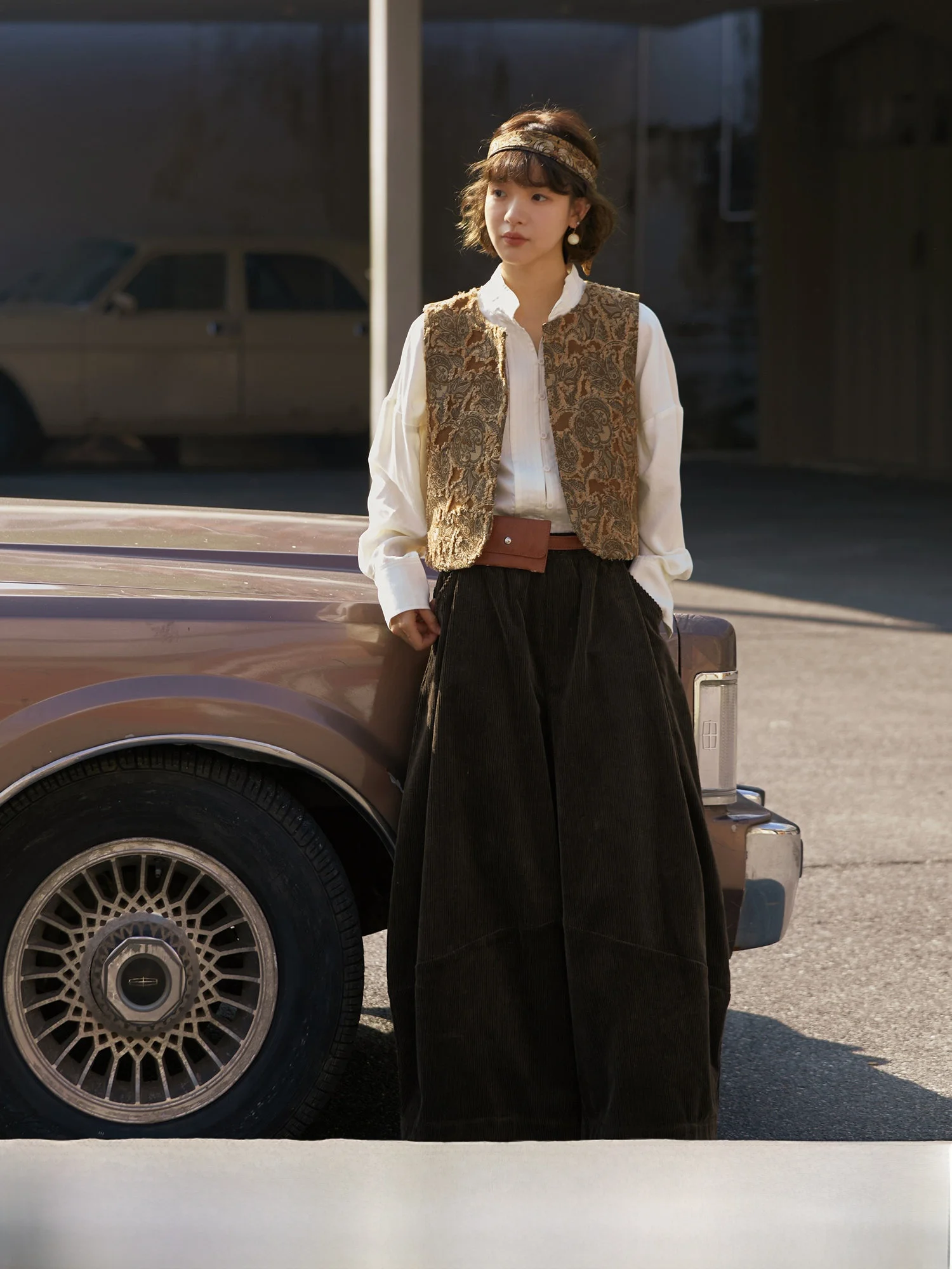 

VIMIE2026 Spring New Vintage Corduroy Wide Leg Pants Loose Color Wide Leg Long Lantern Pants Women Casual Comfortable