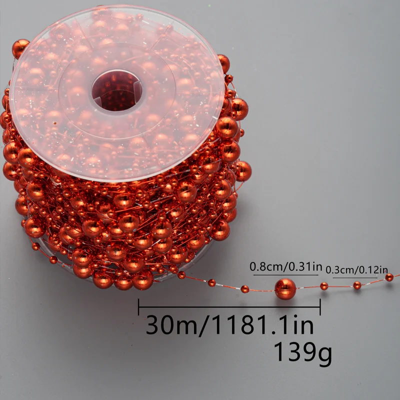 2.5m/30m 3-8mm 라운드 낚시 라인 인공 진주 꽃 비즈 체인 화환 꽃 웨딩 파티 장식 Diy