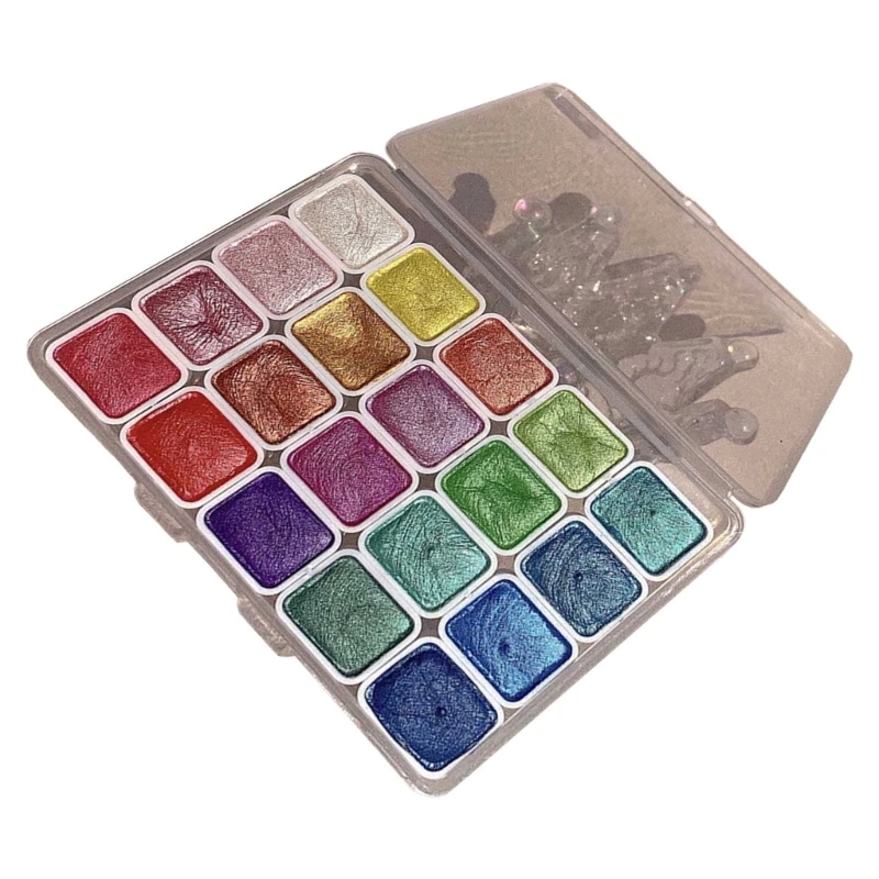 20 لونًا من الألوان المائية اللامعة الصلبة للرسم الفني وتلوين بيض عيد الفصح