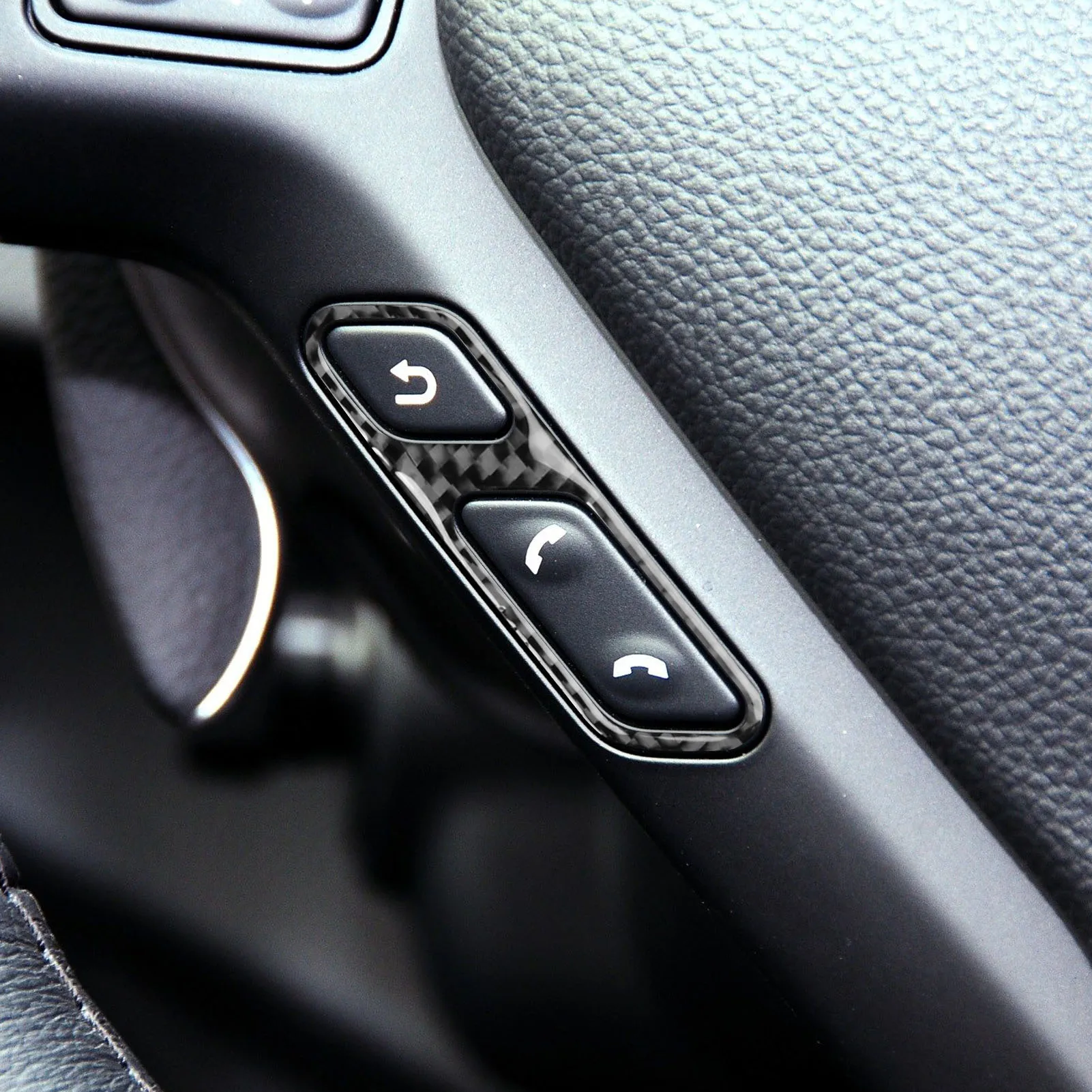 For Infiniti G35 G37 G25 Q60 Hexagonal Honeycomb Carbon Fiber Steering Wheel Phone Button Panel Cover Car Accessories Sticker