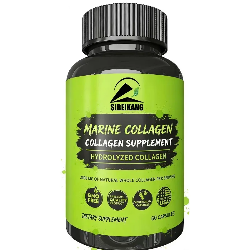 2000mg Marine Collagen Capsules - Hair, Skin and Nail, Joint and Bone Support Supplement