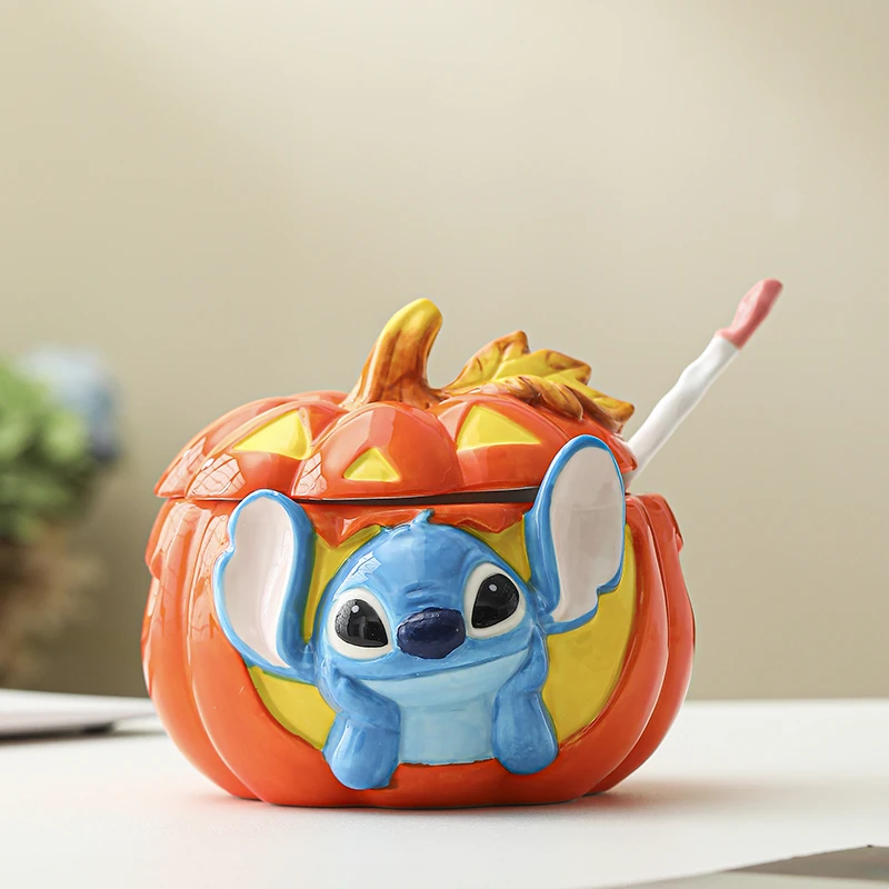 

Cute Cartoon Anime Peripheral Stitch Doll Model Ceramic Instant Noodles Bowl Cartoon Large Capacity Rice Bowl Birthday Gift