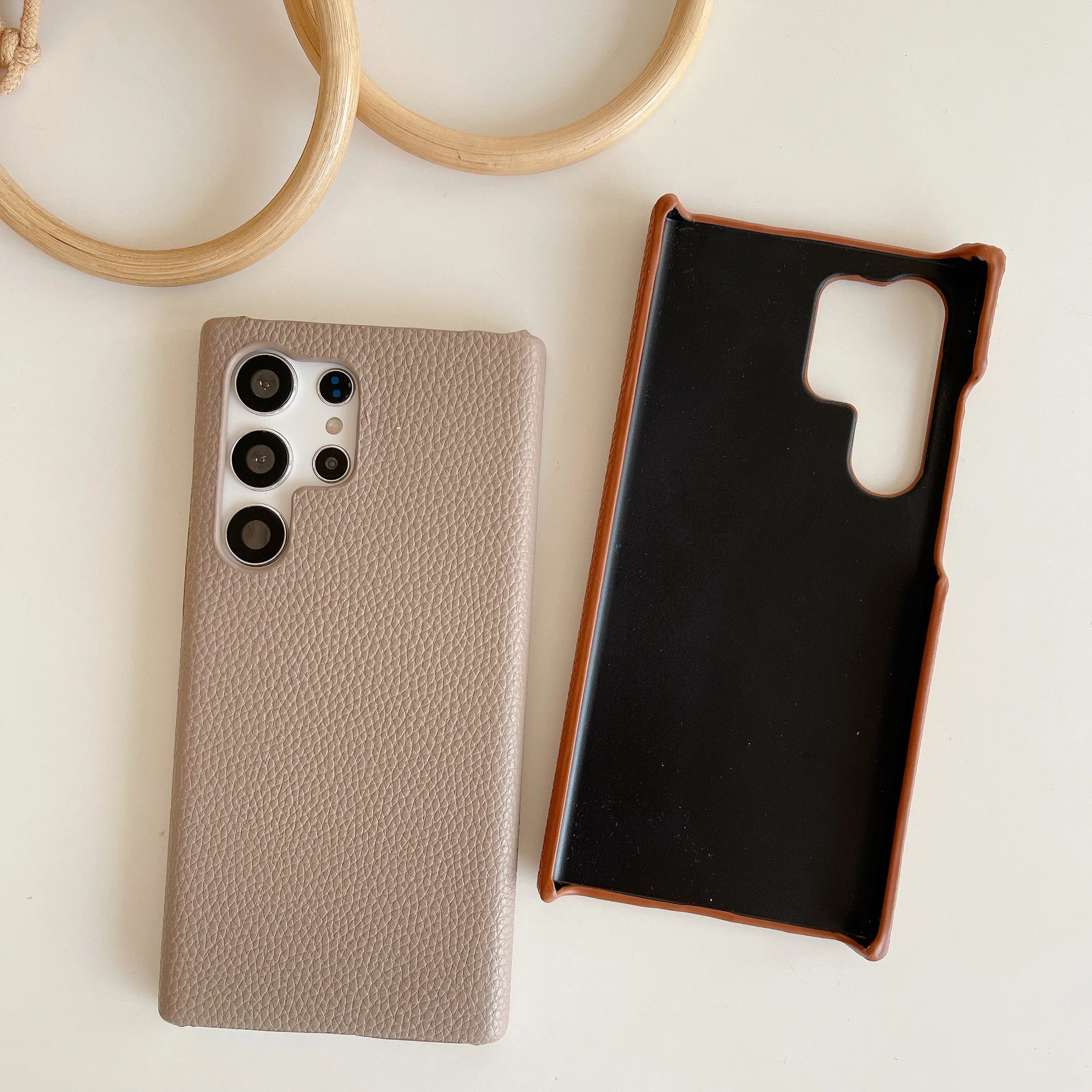 Lychee Patroon Lederen Case Voor Samsung Galaxy S25 Ultra S23 S22 S24 Plus note20Ultra Telefoon Cover Coque