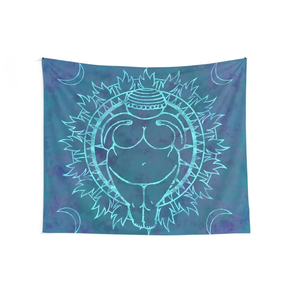 Venus of Willendorf Blue Mandala Tapestry House Decorations Wall Decor Room Decor For Girls Tapestry