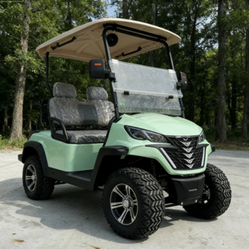 Electric Golf Cart Double Swing Arm Independent Front Suspension Off-Road Tires Seats With Armrests Gear Adjustment Foot Pedal