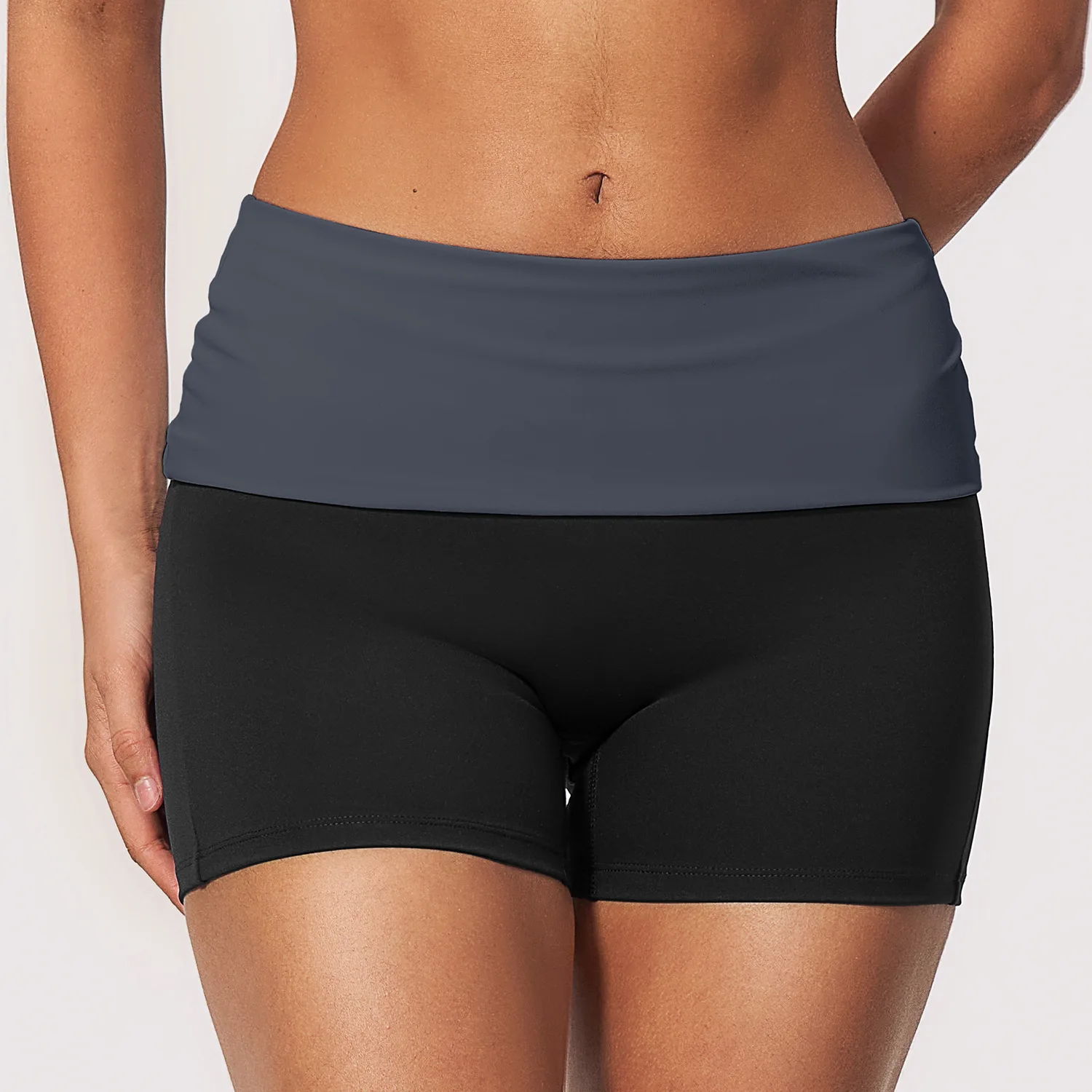 Women's Fold over Waist Yoga Shorts Butt Lifting Fitness Sports Short Tights Cycling Running Shorts Female Workout Gym Shorts