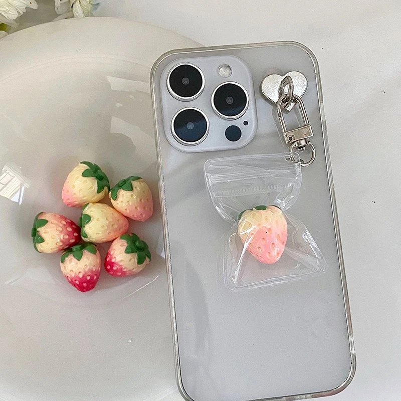 

1PC Women Handbag Decoration Hanging Ornament Lovely Strawberry/Tomato Mobile Keychain Charm Pendant In Clear Bag