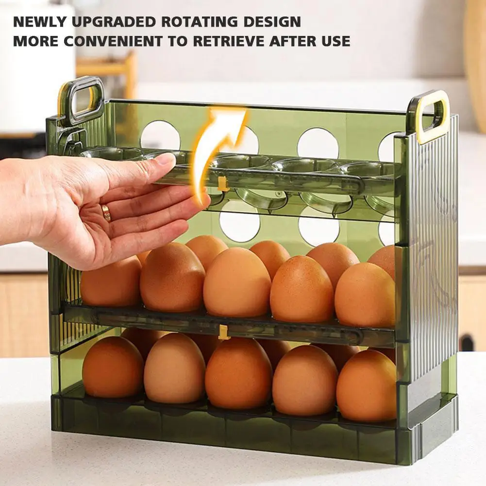 Refrigerator Egg Storage Box Double Layer Egg Rack Organizer Kitchen Capacity Basket Container Container Large Holder Egg H8X0