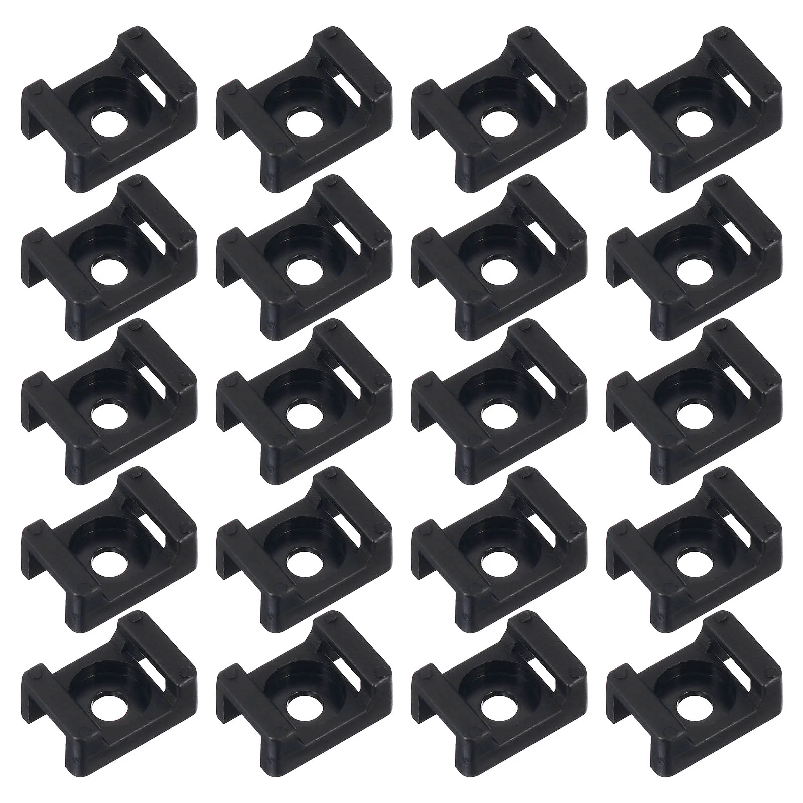 

120 Pcs Corner Cable Tie Holder Zipstich Base Management Folder Black Nylon Wire Bundle Holders for Cords