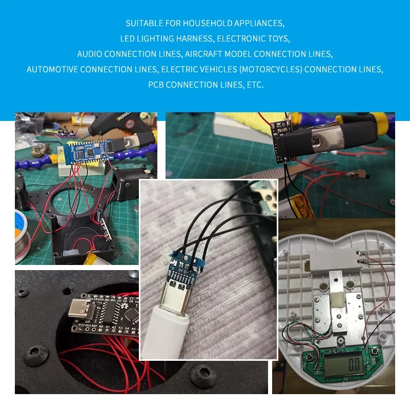 50 pezzi di breadboard stagnato, cavo di saldatura PCB, cavo jumper volante 26AWG 7,8 cm, cavi conduttori di stagno 1007-26AWG filo connettore fai