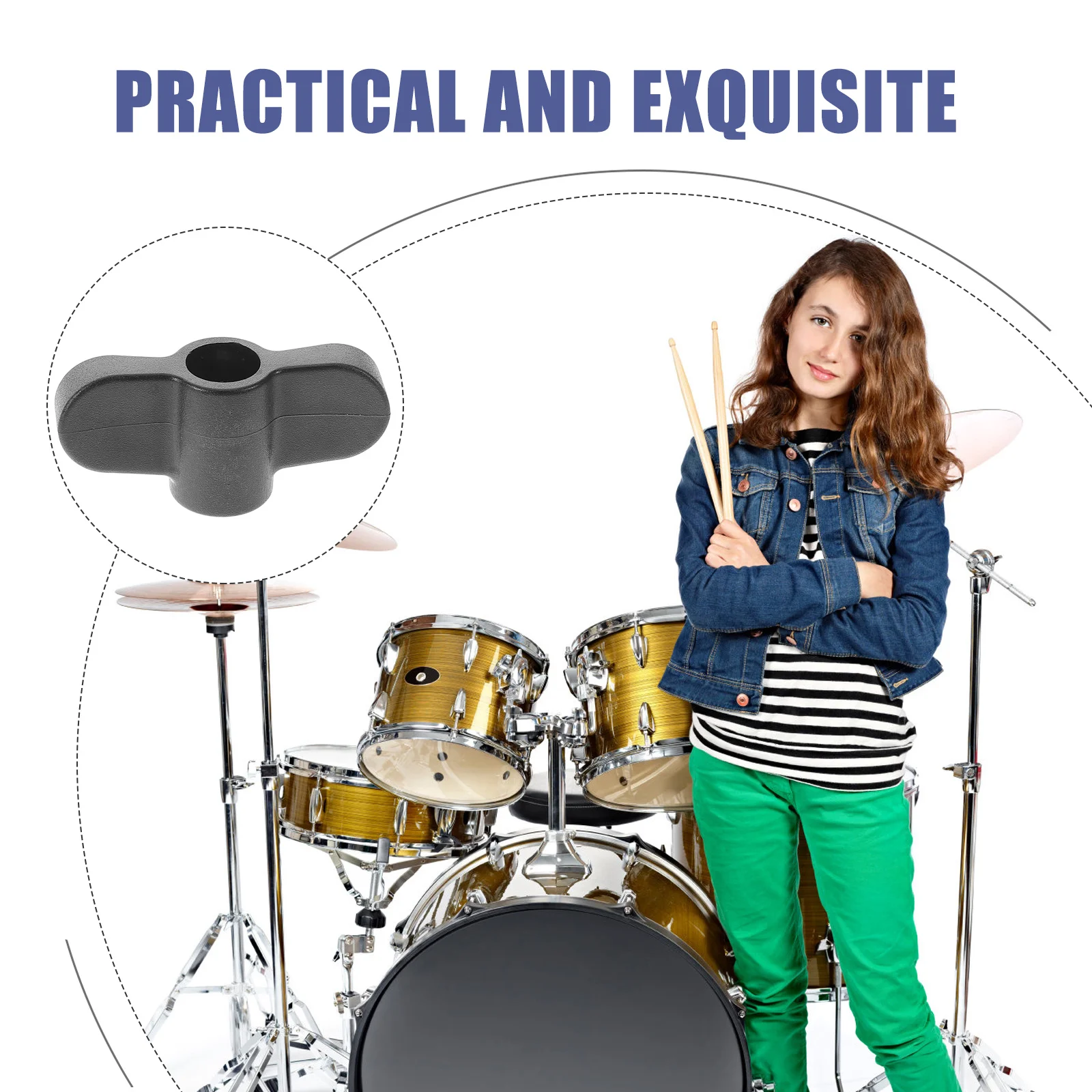 4 個ドラムセットクランプナットプラスチックシンバルスタンドハードウェア用安全なフィット簡単なインストール交換部品アクセサリー