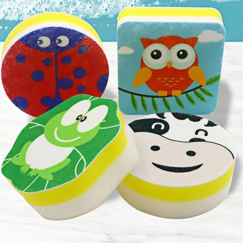 4-Piece Cartoon Kitchen Cleaning Sponge Lazy Sponge Dishwashing Towel, Pot And Bowl Absorbent Dishwashing Towel