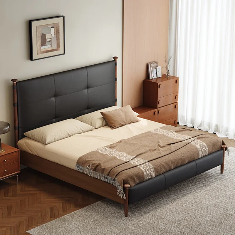 

Black Upholstered Double Bed Elegant European Beauty Designer Double Bed Lit Pliable Camas De Dormitorio Bedroom Furniture