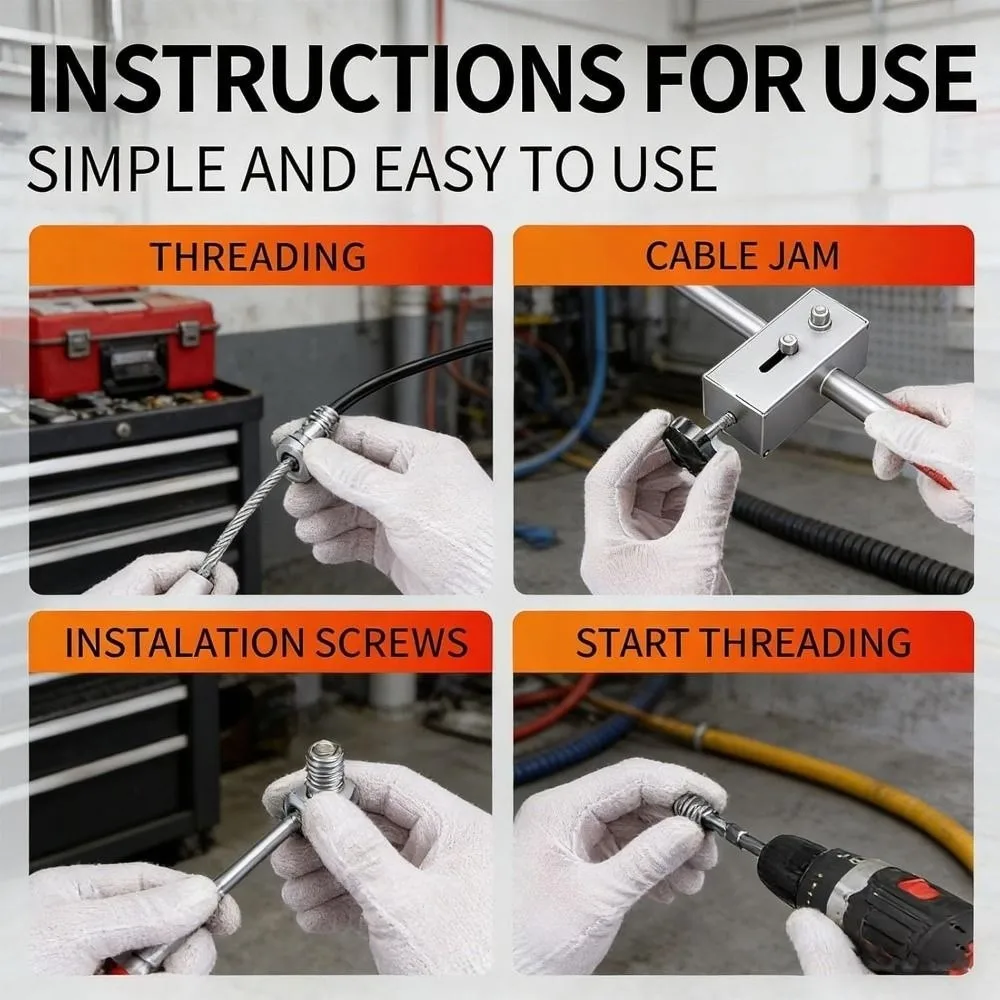Anti-Jamming Electrician Semi-automatic Wire Threader Moisture-proof Corrosion-resistant Wire Threading Machine Portable
