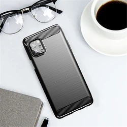 For LG Q92 5G Case Rubber Bumper Anti-knock Silicone Carbon Fiber Cover For LG Q92 Q51 Q61 K40S Phone Case For LG Q92 5G Case