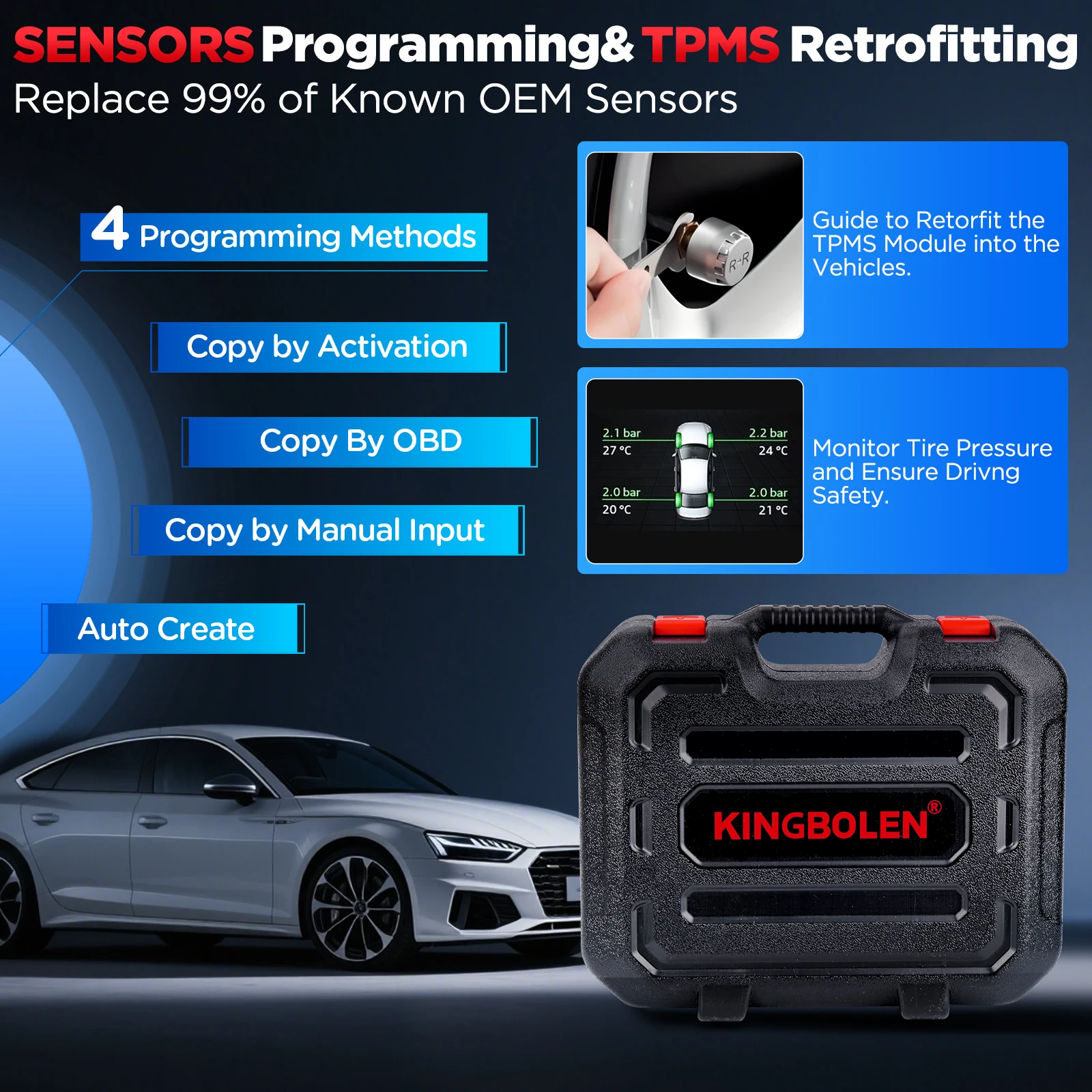 EU Warehouse Kingbolen K6 PRO Bidirectional Control Car Diagnostic Tool TPMS Programming ECU