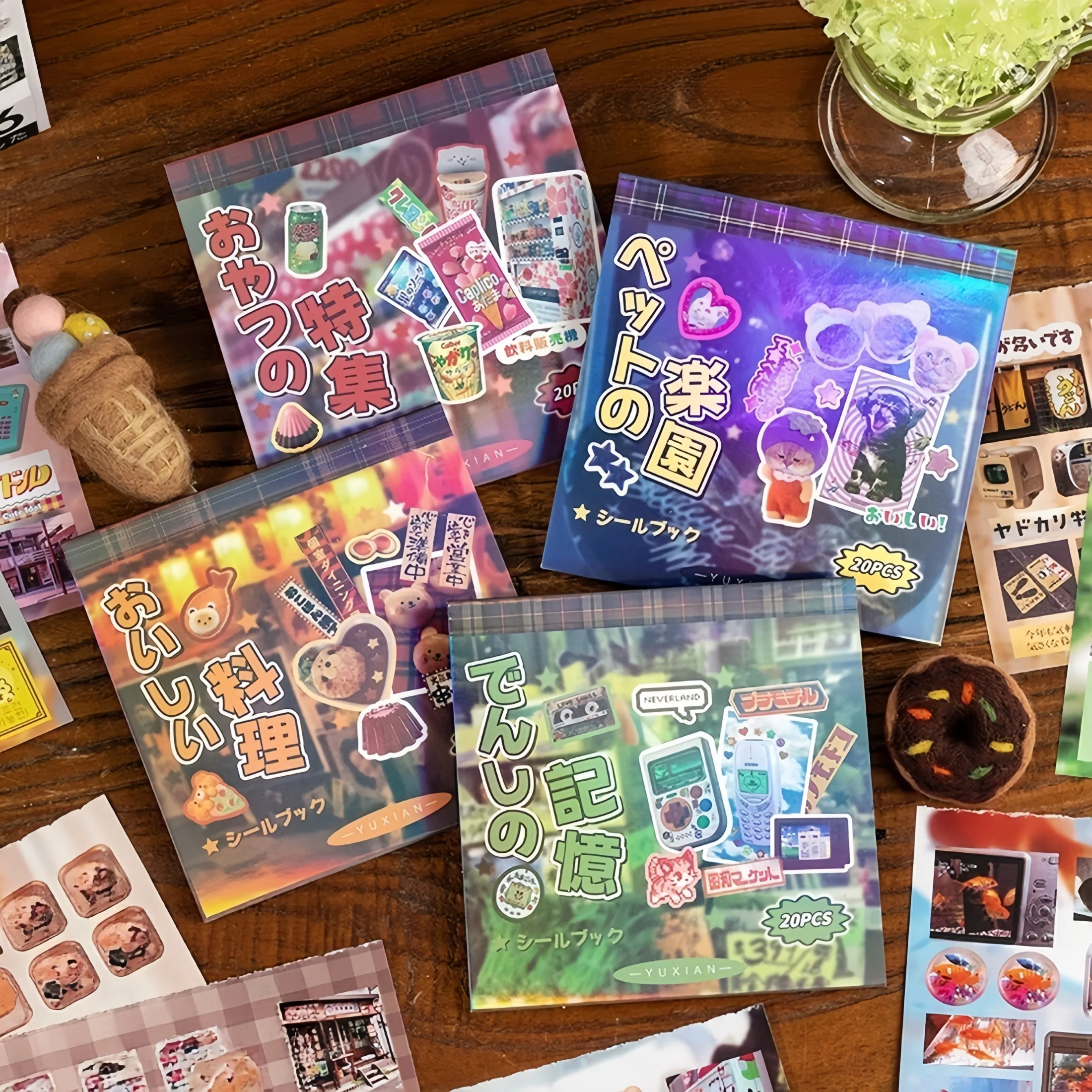 Cute Pet and Food Journal Decoration Materials, Adorable Food and Pet-Themed Stickers, Includes Pre-Cut Sticker Book, Journal Sticker Book, Gift for Journal Enthusiasts